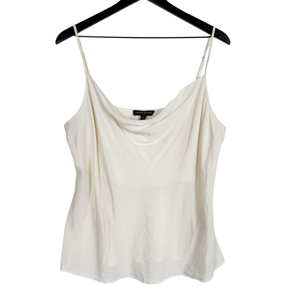 Banana Republic 100% Silk Draped Camisole Cami White - XL